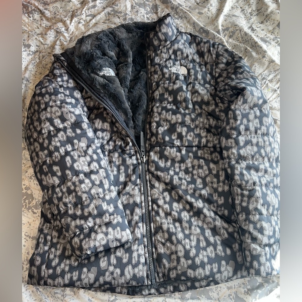 North face leopard reversible kids, XL jacket